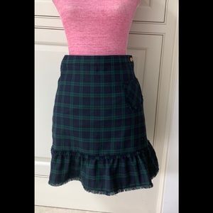 Brooks Brothers girls green plaid skirt